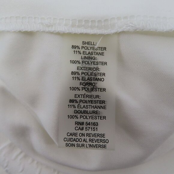 Tommy Hilfiger Women 14 White Houndstooth Sleeveless Sheath Dress Pockets Silver - Picture 10 of 13